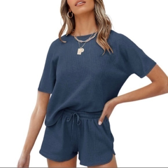 MEROKEETY NWOT Blue Pajama Set Size S - Picture 1 of 7